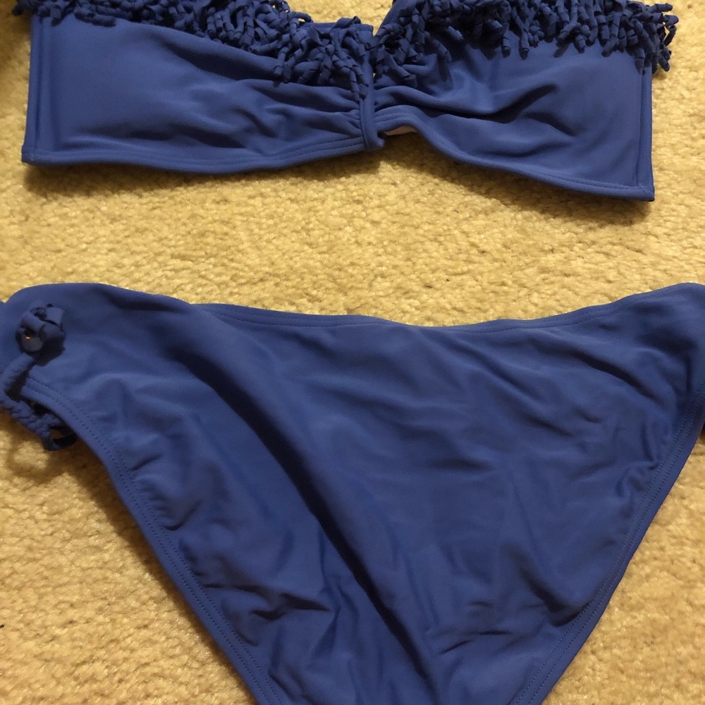 Blue swimming suit set - strapless